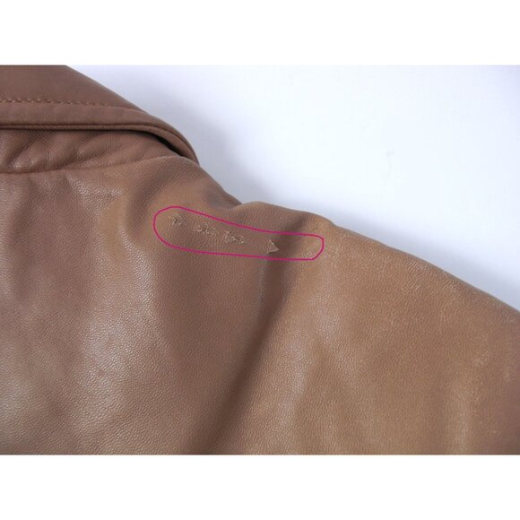 Juliet Michelle Women's Soft Lamb Skin L Brown Mustard Leather Zip up Jacket Coa - Picture 7 of 12